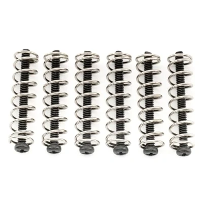 Image of Musiclily Ultra UNC#3 48X1.1 Inch Stainless Steel Humbucker Pickup Mounting Screws and Springs Set for American Made Electric Guitar, Black (Set of 6)