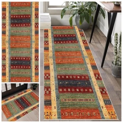 Image of Runner Rug for Hallway 60 x 300 cm Non Slip Long Hall Narrow Rugs Washable Kitchen Mat Area Bedroom Laundry Room Entrance