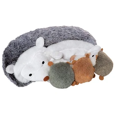 Image of Manhattan Toy Nursing Nissa Nurturing Hedgehog Stuffed Animal with Plush Baby Hoglets,25.4cm