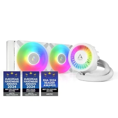 Image of ARCTIC Liquid Freezer III 240 A RGB Water Cooling PC, All in One CPU AIO Cooler, Intel &amp; AMD compatible, efficient PWM controlled pump, fan: 200 1800 rpm, LGA1851/1700 Contact Frame White