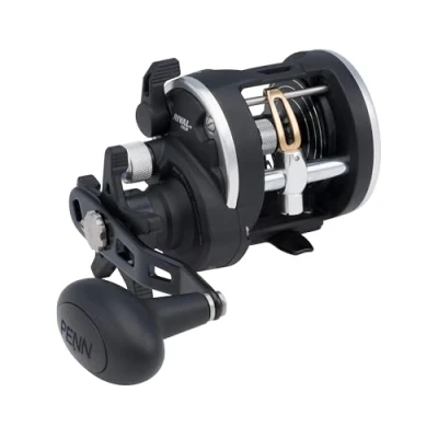 Image of PENN Rival™ Level Wind, Fishing Reel, Conventional Reels, Sea Boat and Kayak Reel Heavy Duty Saltwater for Cod, Bass, Flatfish, Rays, Tope, Pollack, Black/Silver, 20LC Left Hand