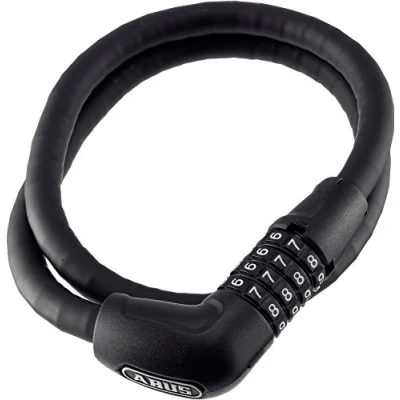 Image of ABUS armoured cable lock steel O Flex Tresorflex 6615C combination made of with armour sleeves security level 5 85 cm, black