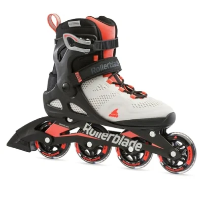 Image of Rollerblade Macroblade 80 Women&#039;s Adult Fitness Inline Skate, Grey and Coral, Performance Skates