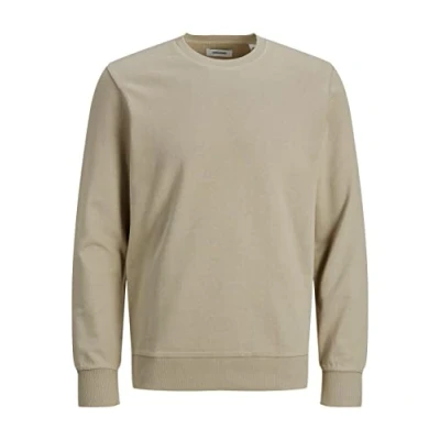 Image of JACK &amp; JONES Men&#039;s Jjeholmen Sweat Crew Neck Noos Sweatshirt, Crockery, X Large