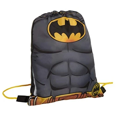 Image of Boys DC Comics Batman Drawstring Gym Bag Kids Sports Swimming PE Kit Rucksack