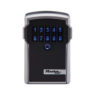 Image of MASTER LOCK Smart Connected Key Safe Wall Mounted, Bluetooth or Combination, Medium 83 x 127 59 mm, Outdoor, for professionals, Black and Grey