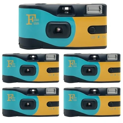 Image of Fotofilm Pro Disposable Camera Single Use Film Ultramax 400 27 Exposure Flash Multipack 5 pack