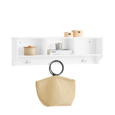Image of Wall Coat Rack Shelf Mounted Storage Unit,FHK35 W Sobuy
