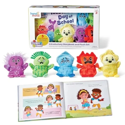 Image of Learning Resources Meet the Feelings Family Book Set, Toys for 3 Year Old Boys and Girls, Books Olds, Includes 5 Soft Representing Emotions