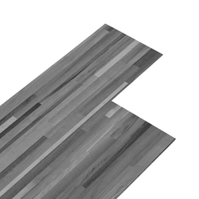 Image of &quot;vidaXL Self Adhesive PVC Flooring Planks, 5.21 m² in Striped Grey Durable, Flame Retardant, Water and Allergy Resistant Floor Tiles&quot;