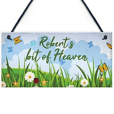 Image of RED OCEAN Personalised Chic Garden Sign Shed Summerhouse Door Wall Plaque Friendship Gift