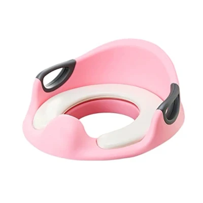 Image of GrassVillage Potty Training Seat for Kids, Toddlers Toilet Boys Girls with Handles, Backrest and Anti Splash Design Fits Round &amp; Oval Toilets (Pink)