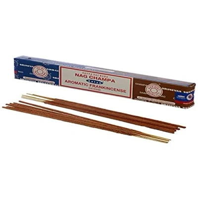 Image of Satya 01303 Nag Champa &amp; Aromatic Frankincense Incense Sticks Spiritual Insensé Zen Meditation Gifts Organic Insense Insencesticks Rituals Fragrance