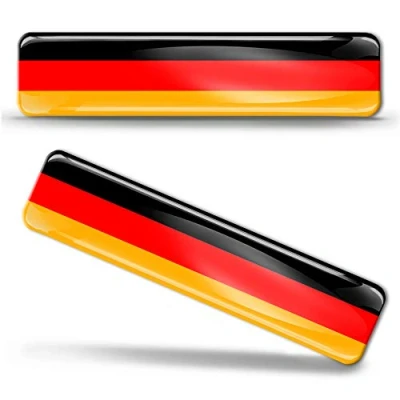 Image of 2 x 3D Domed Silicone Stickers Decals Germany National German Flag Car Motorcycle Helmet F 9