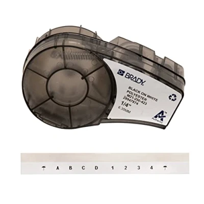 Image of Brady Polyester Tape for BMP21 PLUS; LAB, 6.35 mm x 6.40 m, Black on White