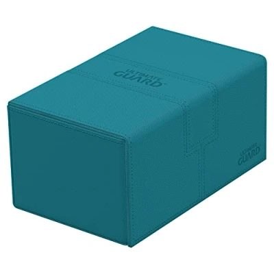 Image of Ultimate Guard UGD011239 Twin Flip&#039;n`Tray 160+ XenoSkin Monocolour Petrol Blue Card Box