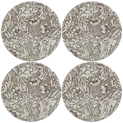 Image of lesser and pavey LP95053 Ceramic Coasters Bachelor&#039;s Button design Set of 4, Multicolor
