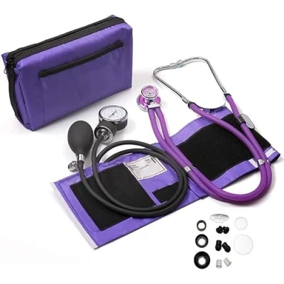 Image of MARLAS Professional Aneroid Sphygmomanometer Kit with Sprague Rappaport Stethoscope Manual Blood Pressure Monitor for Upper Arm Adult Size Cuff and Zipper Case