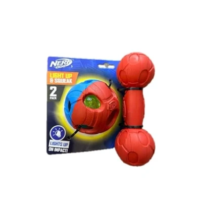 Image of Nerf Dog Light up and Squeak 2 Pack Bone Ball
