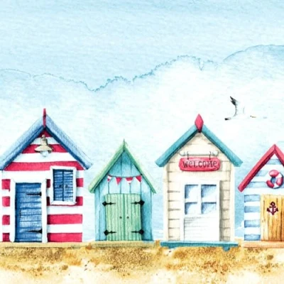 Image of Paper+Design 20 Pack 3 Ply Disposable Napkins, Maritime House on the Beach, 33 x cm