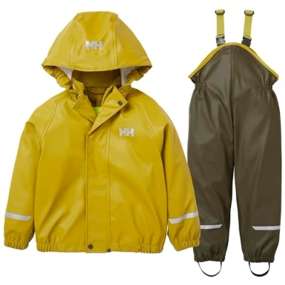 Image of Helly Hansen Kids Unisex K Bergen 2.0 Pu Rainset, Utility Green, 2