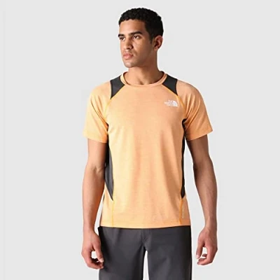 Image of THE NORTH FACE Ao Glacier Shirt Cone Orange White Heather Asphalt Grey XXL