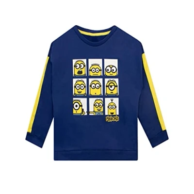 Image of MINIONS Boys Sweatshirt Blue 8 9 Years