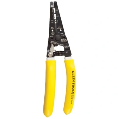 Image of Klein Tools K1412 Wire Cutter/Wire Stripper, Dual NM Cable,Yellow/White, Strips 12 and 14 AWG Solid