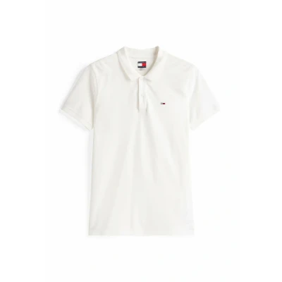 Image of Tommy Jeans Placket SLIM Polo shirt, Men&#039;s, Size: 46, Ecru