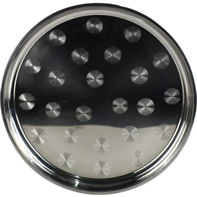 Image of Lavv Housewares Circle Patterns Stainless Steel Round Serving Tray Platter Plate 35CM