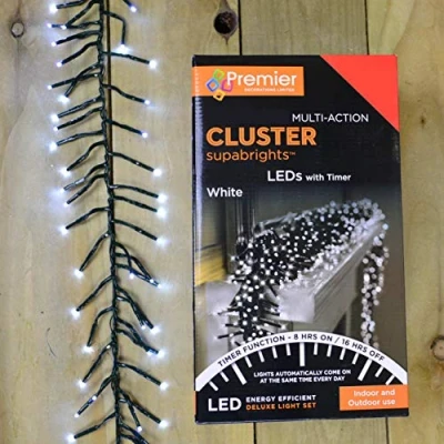 Image of Premier Decorations 480 LED Multi Action Cluster Brights, White