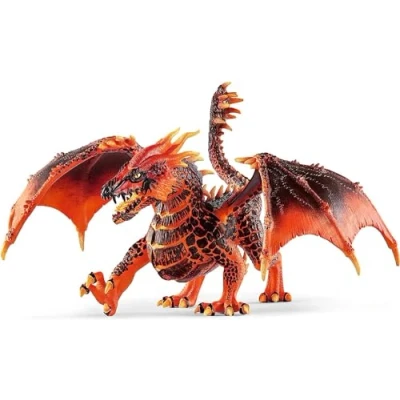 Image of schleich ELDRADOR CREATURES Lava Dragon, Red Dragon Toy Figurine with Movable Wings, For Children Aged 5 12 Years Old , 7.9 x 5.5 5.7 inches