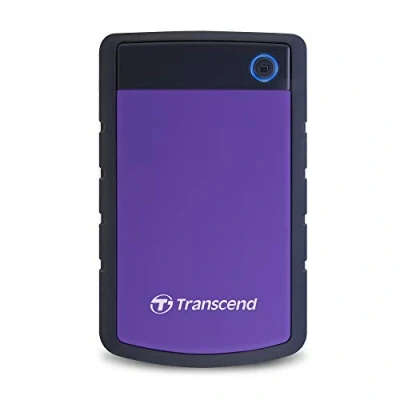 Image of Transcend 1 TB Rugged Portable Hard Drive Shock Resistant USB 3.1 Gen StoreJet Purple TS1TSJ25H3P