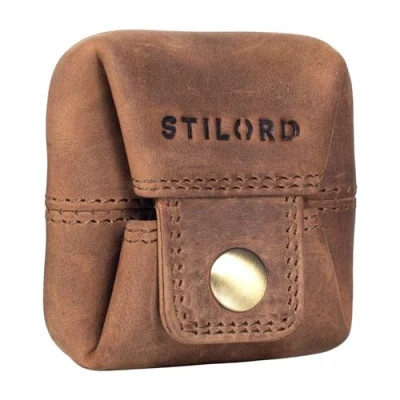 Image of STILORD &#039;Claron&#039; Mini Coin Pouch Leather Purse Small Vintage Wallet Slim for Change Men Women Genuine Cow Hide in Gift Box, Colour:Middle Brown