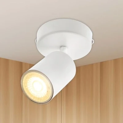 Image of Lumosmart 1 Spot Lights Ceiling for Kitchen Bedroom LED White Spotlights Fitting Holder GU10 Lamp Base Spotlight Rotatable Spots Light (Bulbs Not Included)