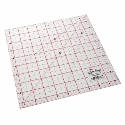 Image of Sew Easy Patchwork Quilt Square Ruler for Dressmaking, and Quilting Clear 9.5&quot; x