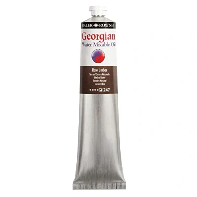 Image of Daler Rowney Georgian Water Mixable Oil Paint, Aluminium Tube, 6.76oz 200 ml, Ivory Black