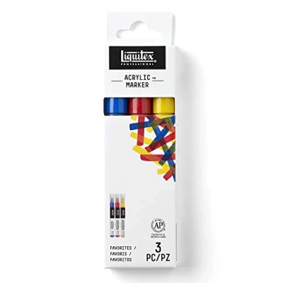 Image of Liquitex 3699314 Acrylic Paint, Multicoloured, 3, 2 x 18 15, 9 cm, 3 Farben feine Spitze, 17 1,5 cm