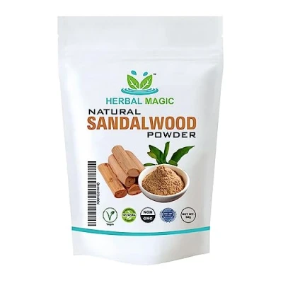 Image of Herbal Magic&#039;s Pure And Natural Sandalwood Powder, Chandan Face Mask,free from Additives &amp; Preservatives Premium Quality 50g(Pack Of 1)