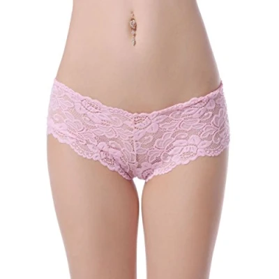 Image of Simply Joshimo New Womens Lace French Knickers/Ladies Boy Shorts Briefs (8 10, Pink)