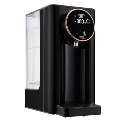 Image of Cooks Professional 2600W Hot Water Dispenser Energy Saving 2.7L Tank Fast Boil Variable One Cup Adjustable Temperature Dry Protection (Digital Black/Rose Gold)