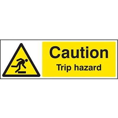 Image of Warning Signs Caution trip hazard Rigid Plastic