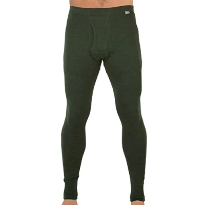 Image of MERIWOOL Mens Base Layer 100% Merino Wool Thermal Pants Army Green