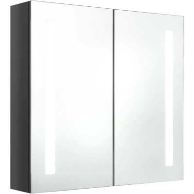 Image of vidaXL LED Bathroom Mirror Cabinet Shining Grey 62x14x60 cm