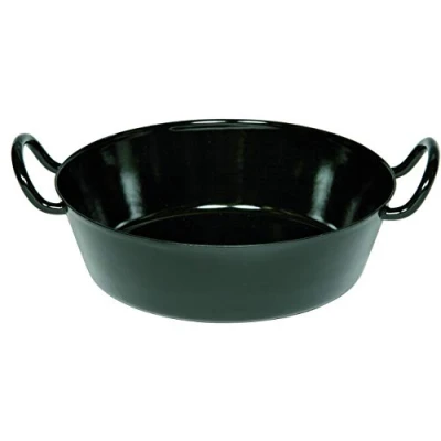 Image of Riess, 0641 022, Schnitzel pan 40, Classic SCHWARZEMAILLE, Diameter 40 cm, Height 14.8 Capacity 6.00 litres, Enamel, Black, Induction