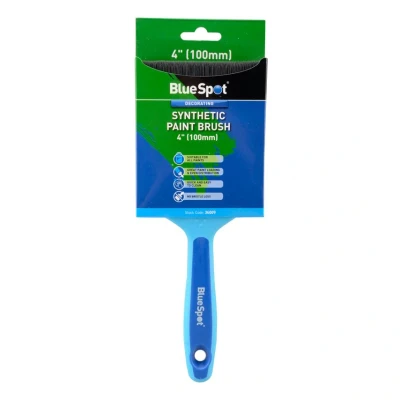 Image of Blue Spot Tools 36009 4&quot; (100mm) Synthetic Paint Brush with Soft Grip Handle, No Bristle Loss
