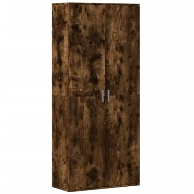 Image of vidaXL Highboard, Sideboard with Storage Space, Tall Cabinet Side for Living Room, Cabinet, Chest of Drawers, Smoked Oak Wood Material