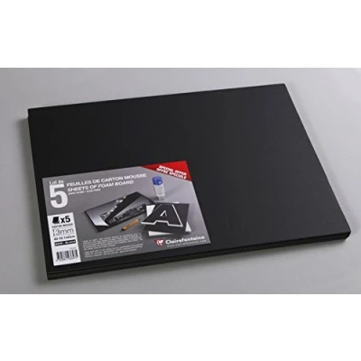 Image of Clairefontaine Ref 193647C Foam Board (Pack of 5 Sheets) A3 (420 x 297mm) in Size, 3mm Thick, Light &amp; Stiff Suitable for Decoration, Framing Model Making