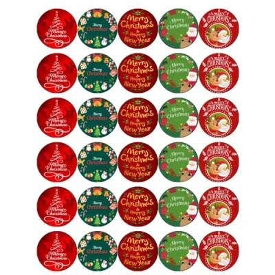 Image of Ronnies Bakery Company 30 Merry Christmas Cupcake Toppers Edible Wafer Paper Fairy Cake Birthday Cakes
