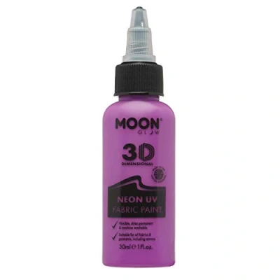 Image of Moon Glow Neon UV 3D Fabric paint 30ml Intense Purple Textile for clothes, t shirts, bags, shoes &amp; canvas
